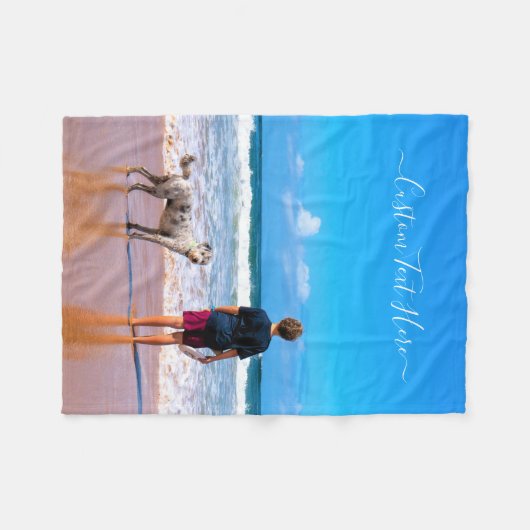 Uw foto Baby fleece deken aangepaste tekstnaam (Voorkant (Horizontaal))