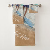 Uw foto badhanddoek set met aangepaste tekst bad handdoek (Insitu)