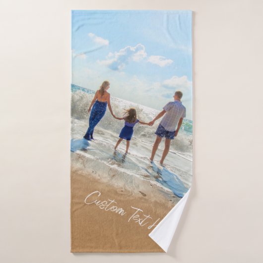 Uw foto badhanddoek set met aangepaste tekst bad handdoek (Badhanddoek)
