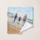 Uw foto badhanddoek set met aangepaste tekst bad handdoek (Wasdoekje)