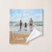 Uw foto badhanddoeken met aangepaste tekst bad handdoek (Wasdoekje)