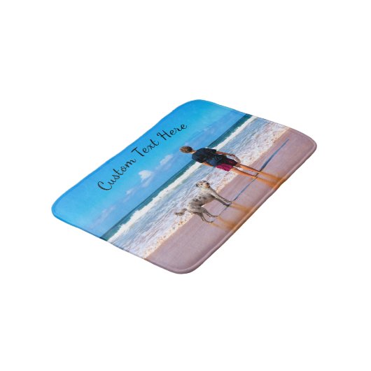 Uw foto badmat met aangepaste tekstnaam (Gekanteld)