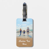 Uw foto-Bagagelabel met aangepaste tekstnaam Bagagelabel (Achterkant verticaal)