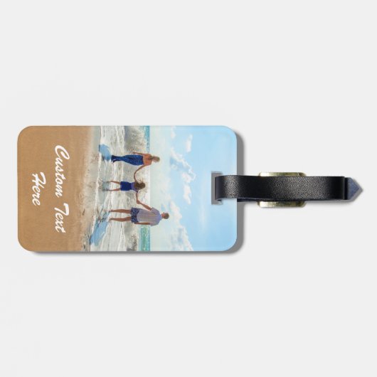 Uw foto-Bagagelabel met aangepaste tekstnaam Bagagelabel (Achterkant horizontaal)