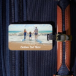 Uw foto-Bagagelabel met aangepaste tekstnaam Bagagelabel<br><div class="desc">Aangepaste foto en tekst Bagagelabels - Uniek uw eigen ontwerp - Gepersonaliseerde familie / vrienden of persoonlijk Bagagelabel cadeau - Voeg Jouw tekst en foto toe - Vergroot en verplaats onderdelen met maatwerktool ! Kies lettertype / grootte / ! Good Luck - Be Happy:) beroemd gemaakt door MIGNED</div>