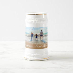 Uw Foto Beer Stein Gift met aangepaste Tekstnaam Bierpul