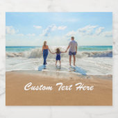 Uw Foto Bierfles Etiketten met aangepaste tekst (Enkel label)