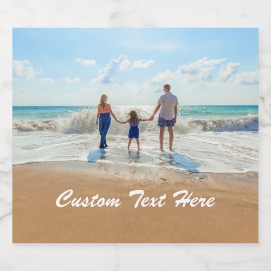 Uw Foto Bierfles Etiketten met aangepaste tekst (Enkel label)