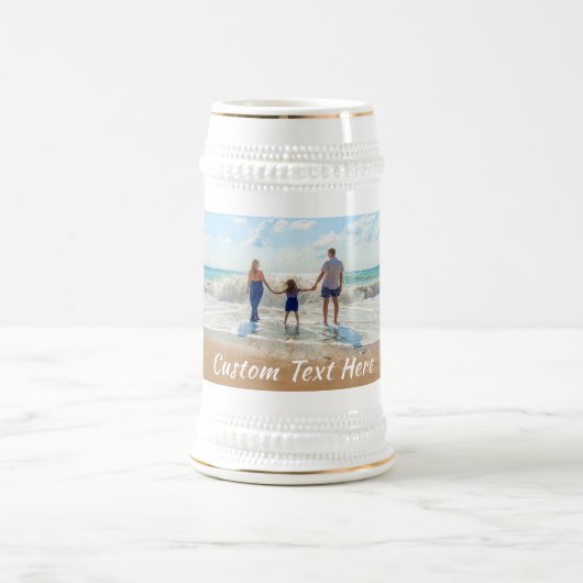 Uw foto bierpul cadeau met aangepaste tekst naam (Center)