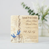 Uw Foto Blauw Vogels Boerderij Vogelkooi  Save The Date (Staand voorkant)