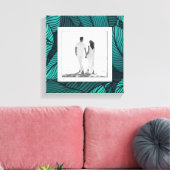 Uw foto Blauwgroen bladeren Canvas Afdruk (Insitu (Woonkamer))