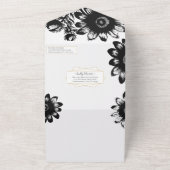 Uw foto Bloemen Zwart-wit Zonnebloem All In One Uitnodiging (Buitenkant)