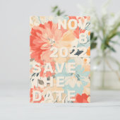 Uw foto bloemrijke vette moderne bewaar de datumka kaart (Staand voorkant)