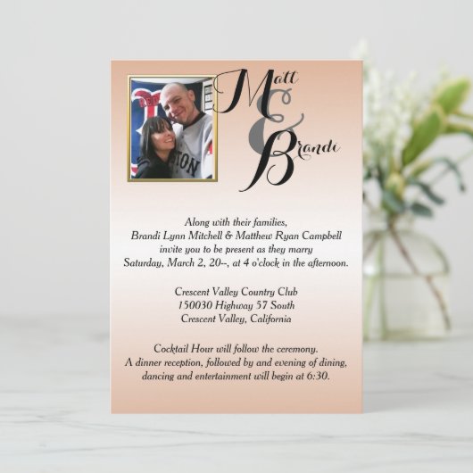 Uw foto-bruiloft kaart (Staand voorkant)