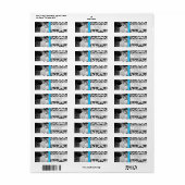 Uw foto Bruiloft  Lite Bright Aqua Damask Etiket (Full Sheet)