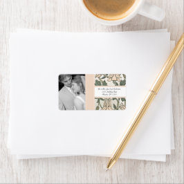 Uw foto-bruiloft  Silver Peony & Green Etiket