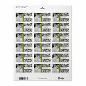 Uw foto Bruiloft  Zwart Groen Damask Etiket (Full Sheet)