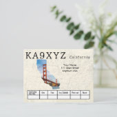 Uw foto Californië - aangepaste afkorting QSL Briefkaart (Staand voorkant)