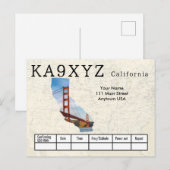 Uw foto Californië - aangepaste afkorting QSL Briefkaart (Voorkant / Achterkant)