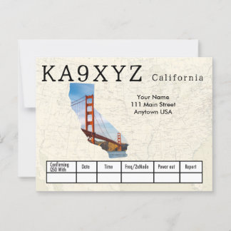 Uw foto Californië - aangepaste afkorting QSL Briefkaart