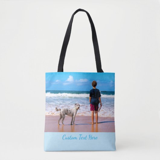 Uw foto Canvas tas met aangepaste tekst (Voorkant)