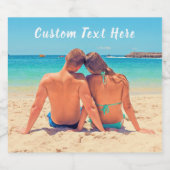 Uw foto Champagne Flesetiket met aangepaste tekst Sparkling Wijnetiket (Enkel label)