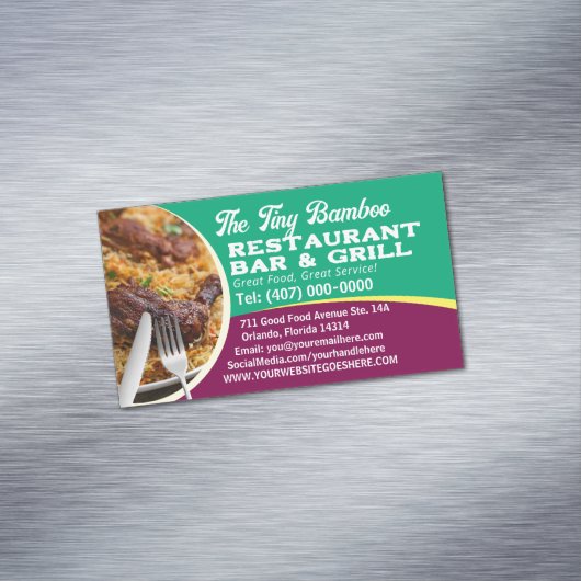 Uw foto Chef Cook Restaurant Catering Services Magnetisch Visitekaartje (Voorbeeld)