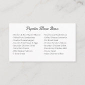 Uw foto Chef Cook Restaurant Catering Services Visitekaartje (Achterkant)