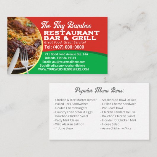 Uw foto Chef Cook Restaurant Catering Services Visitekaartje (Voorkant / Achterkant)