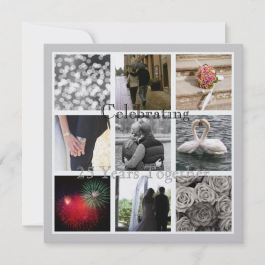 Uw foto Collage Elegant Jubileum Kaart (Voorkant)