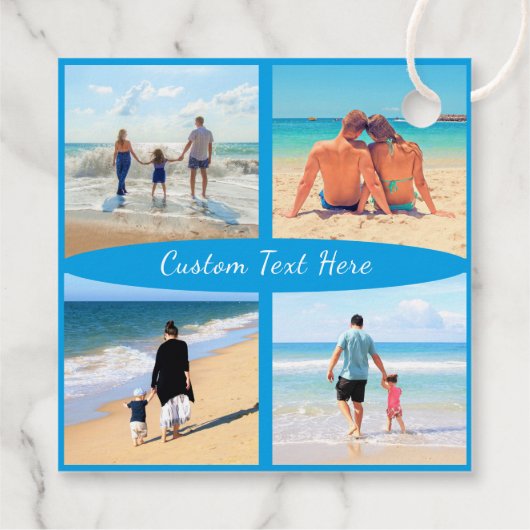 Uw Foto Collage Gift Labels met aangepaste tekst (Achterkant)