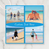 Uw Foto Collage Gift Labels met aangepaste tekst (Voorkant)