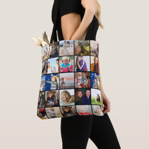 Uw foto collage patroon tote bag