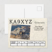 Uw foto Colorado Shaped Cutout Custom QSL Briefkaart (Voorkant / Achterkant)
