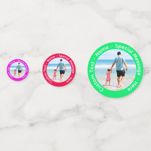 Uw foto Confetti met aangepaste tekst en kleuren (Achterkanten)