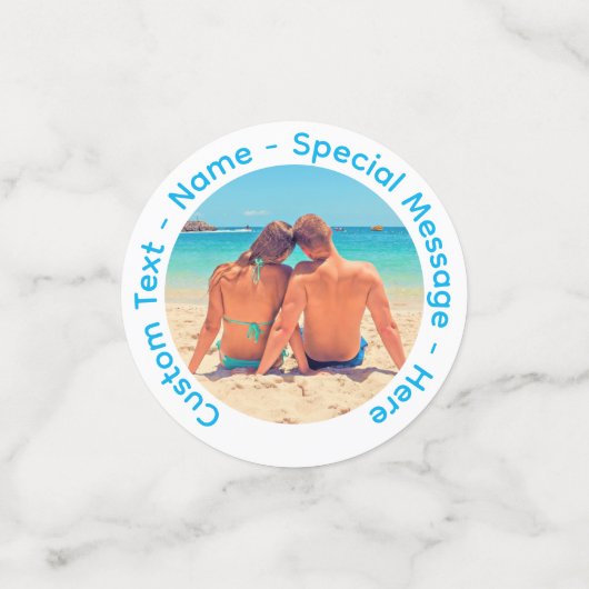 Uw foto Confetti met aangepaste tekst gepersonalis (Kleine voorkant)