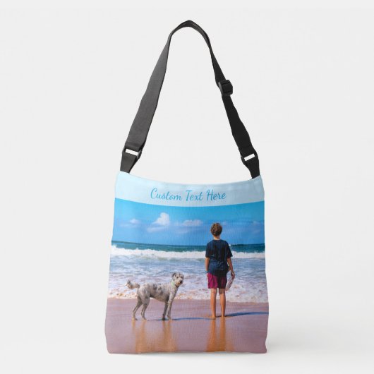Uw foto Crossbody tas met aangepaste tekst (Voorkant)