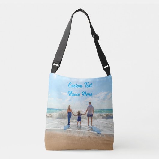 Uw foto Crossbody tas met aangepaste tekst (Voorkant)