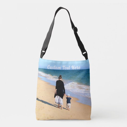 Uw foto Crossbody tas met aangepaste tekst (Achterkant)
