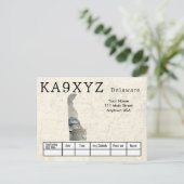 Uw foto Delaware Shaped Cutout Custom QSL Briefkaart (Staand voorkant)