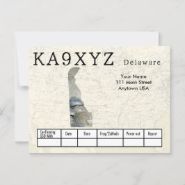 Uw foto Delaware Shaped Cutout Custom QSL Briefkaart