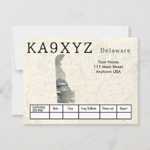 Uw foto Delaware Shaped Cutout Custom QSL Briefkaart