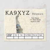 Uw foto Delaware Shaped Cutout Custom QSL Briefkaart (Voorkant)