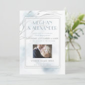 Uw foto Dusty Blue Waterverf en Willow Branch Kaart (Staand voorkant)