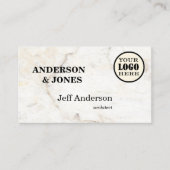 Uw foto Eenvoudige Marmeren Architect Visitekaartje (Voorkant)