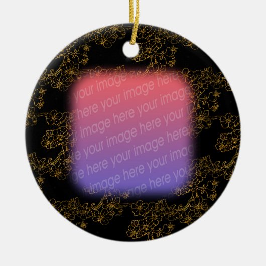 Uw foto Elegant Gold Floral Design Ornament (Voorkant)