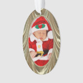 Uw foto - Elegant Gold Ruched Satin Kijk uit Ornament (voorkant)