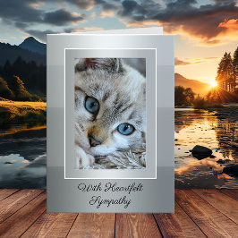 Uw foto Elegant Grey Striped Cat Sympathcard Kaart