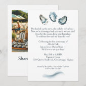 Uw foto Elegant Oyster Roast 1e Jubileum Kaart (Voorkant / Achterkant)