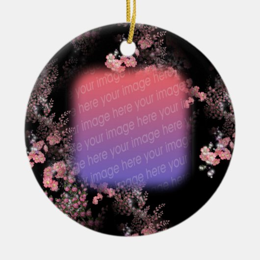 Uw foto Elegant Pink Floral Design Ornament (Voorkant)